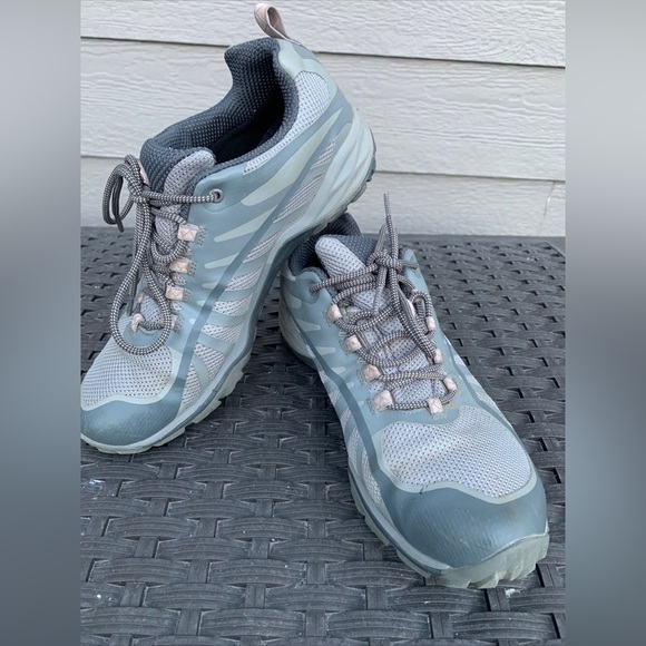Merrell Women's Gray and Blue Athletic Shoes - Picture 1 of 8